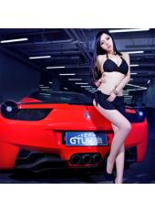 美胸女郎情迷紅色超跑