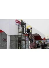 緊鑼密鼓 媒體展臺也不遜