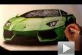 畫筆下的奇跡 手繪蘭博基尼Aventador